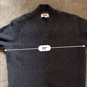 Joseph Abboud Shawl Collar Knit Sweater - Grey / Brown Wool Blend. Lightly Worn!